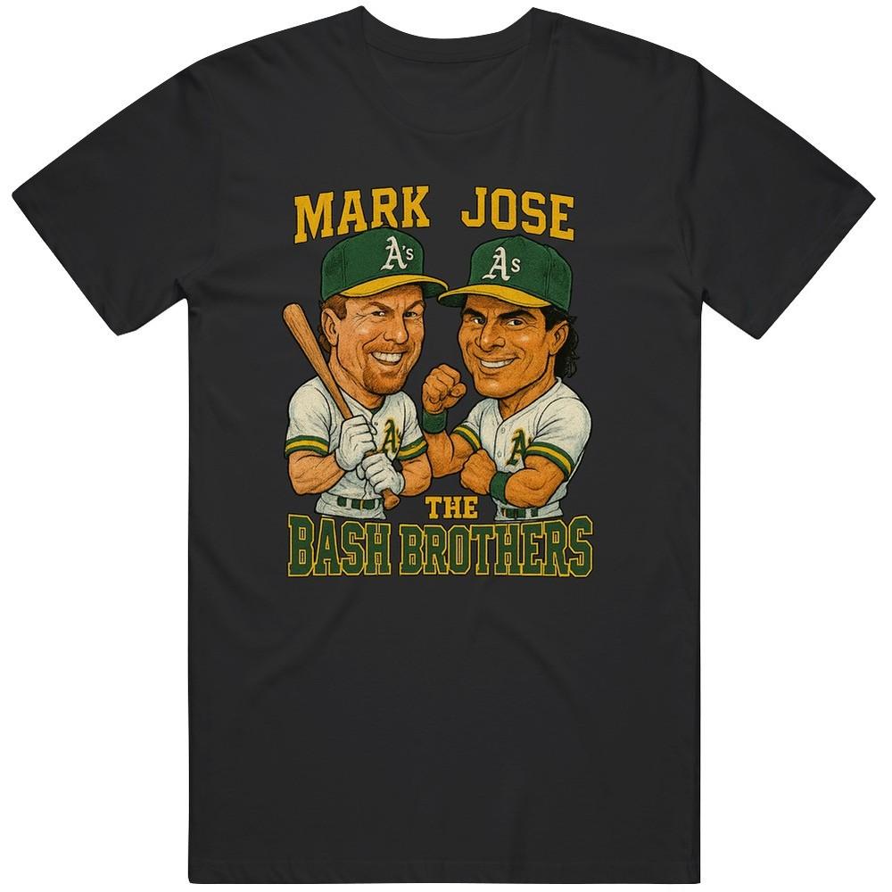 

Mark Mcgwire & Jose Canseco Bash Brothers Vintage Retro Caricature Tee T Sh 4XL