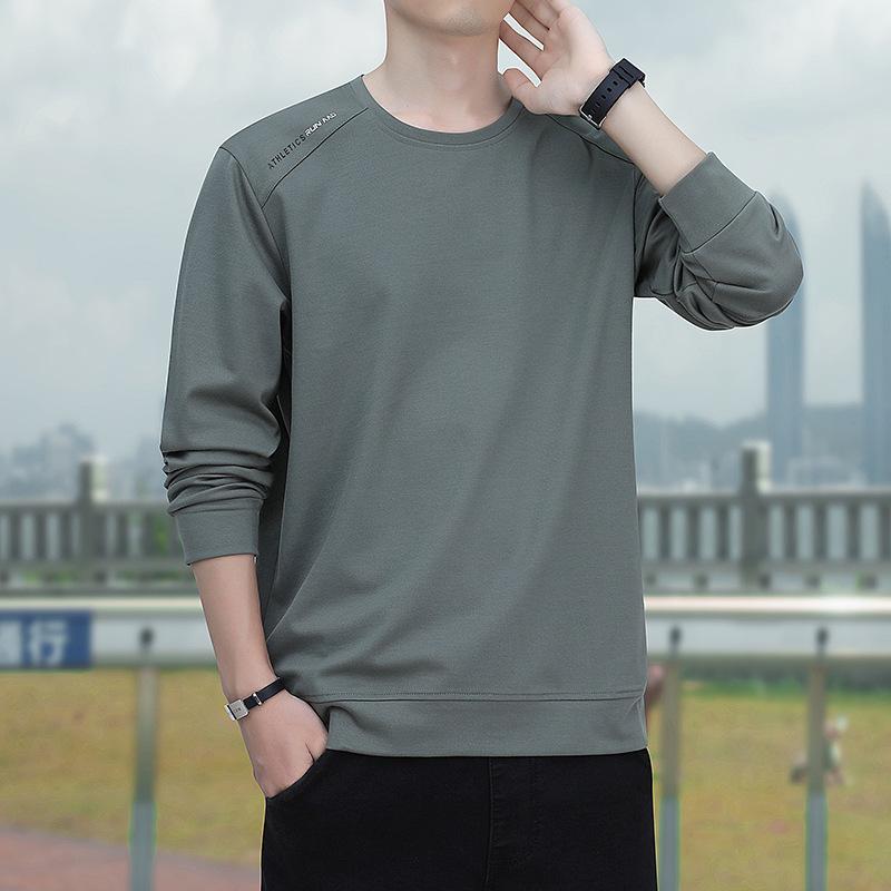 

Толстовка мужская осенняя новая круглая горловина пуловер удобная нижняя рубашка зеленый универсальный большой размер спортивный повседневный топ 7XL