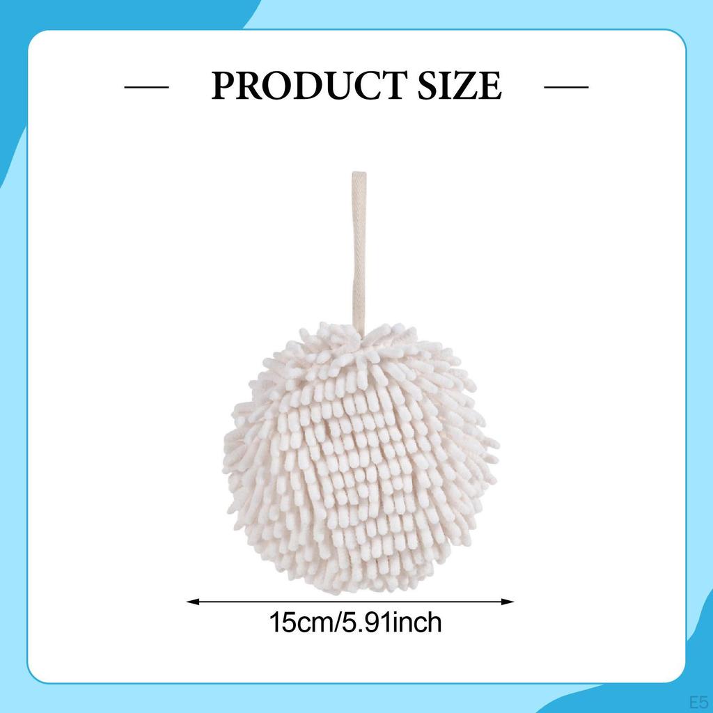 A Beautiful And Versatile Chenille Hand Towel with Hand-drying Ball, for Kitchen, Shower, Laundry,