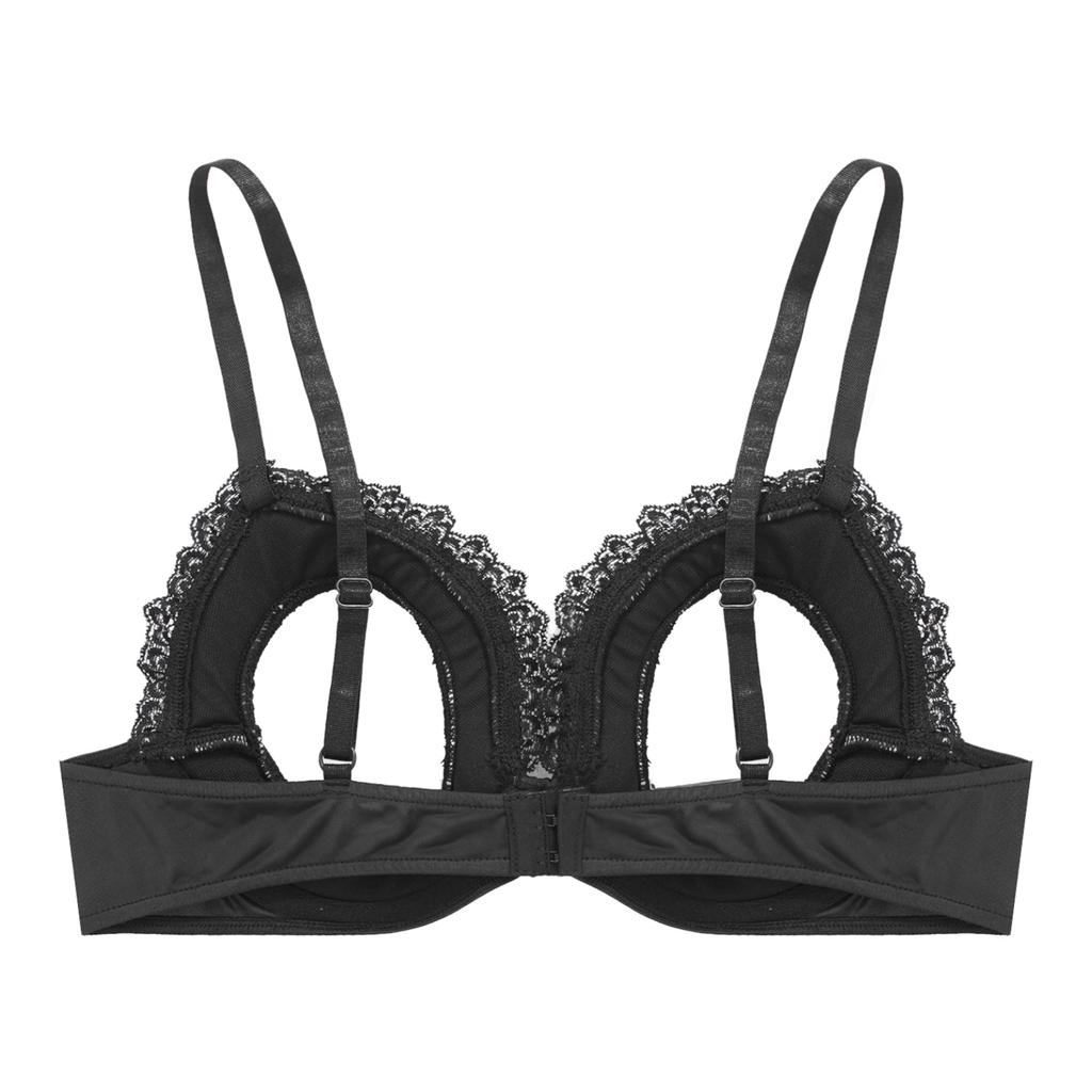 Womens Sexy Lingerie Lace Floral Sheer Hollow Out Wireless Unlined Bra Tops