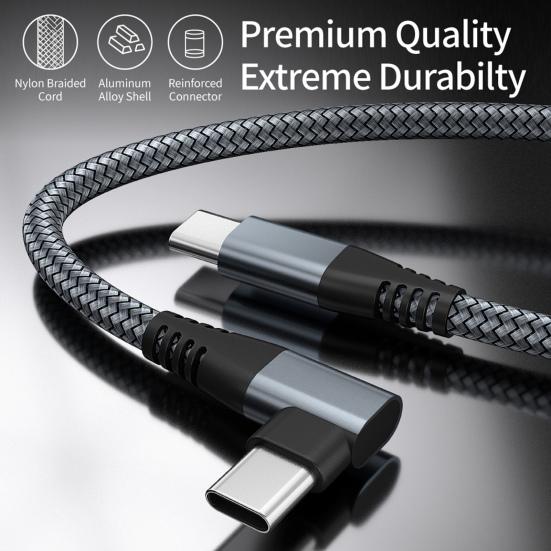 Phone Charging Cable Extra-Long Wide Compatible Stable Output Right-Angle Design Fast Charging 60W