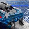 Remote Control Boat Brushless High Speed RC Boat Dual Motor 360 Degree Rotation with Colorful Lights blue