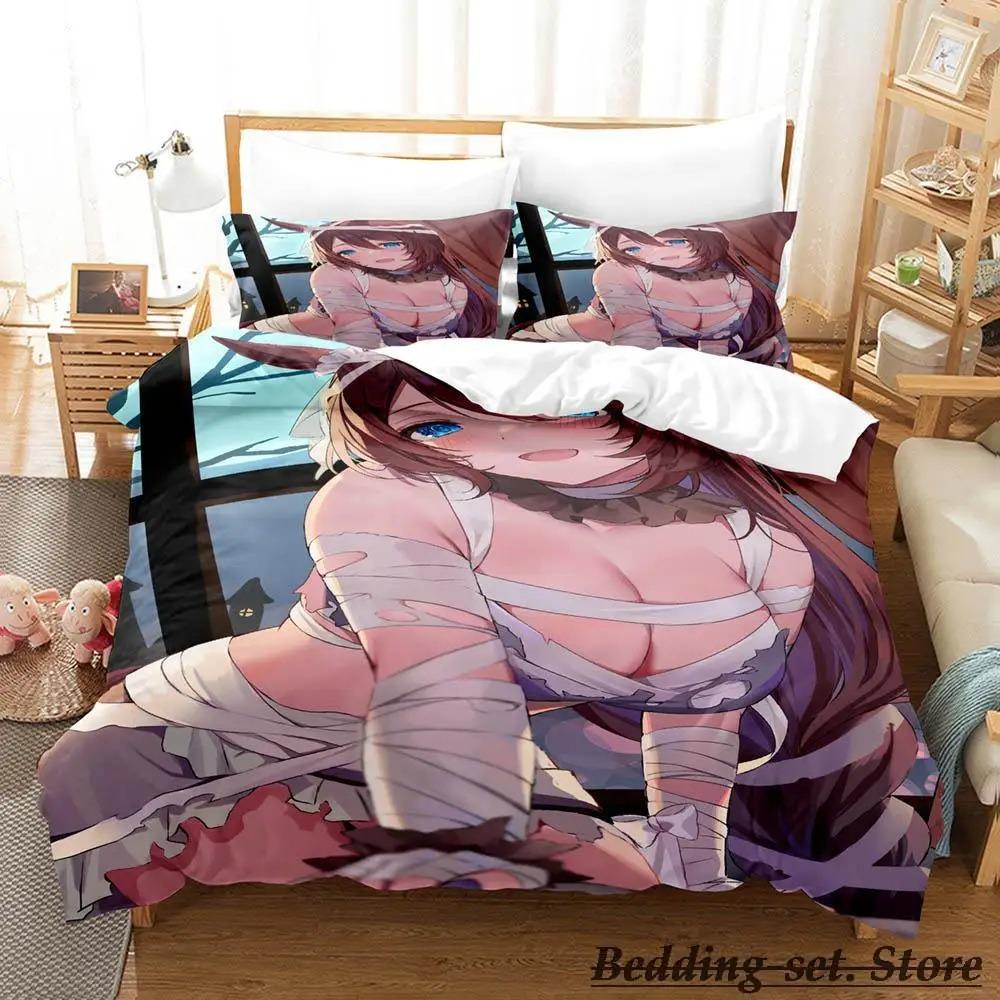 Mummy Girls Anime Bedding Set Single Twin Full Queen King Size Bed Set Adult Kid Bedroom Duvetcover Sets Anime Parure De Lit Bed