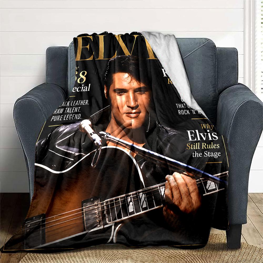 Elvis Returns Flannel Blanket Super Soft Warm Cozy Blanket for Sofa Bed Office Travel All‑Season Home Decor Gift