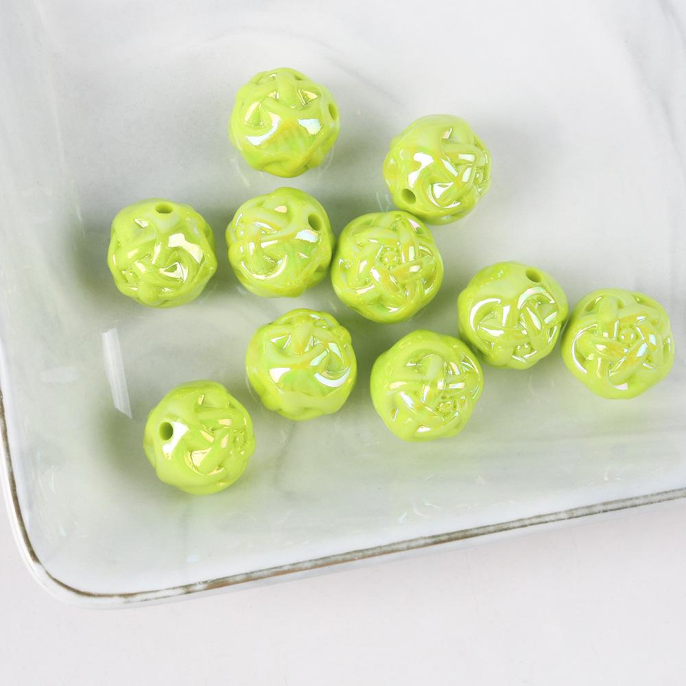 

Colorful Ab Acrylic Wool Ball Walnut Beads Diy Bracelet Necklace Straight Hole Beads Bracelet Beads Jewelry Accessories 15.5mm (10 pcs)