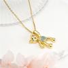 Cute Cartoon Bear Zircon Pendant Necklace Stainless Steel Chain High Grade Animal Choker Jewelry Party Gifts For Women Girls