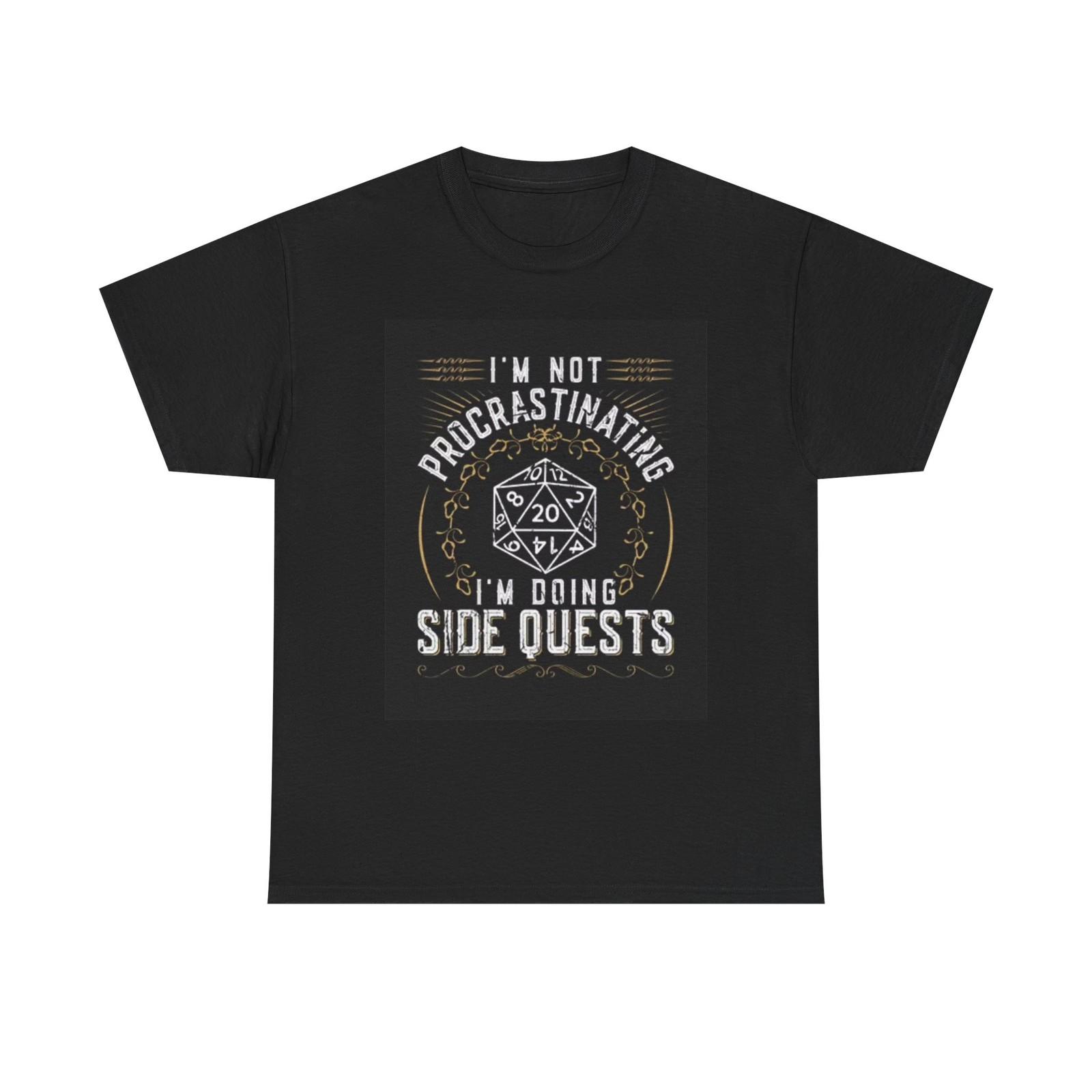 Doing Side Quests Graphic T Shirt Mens Womens Tees Top Funny Retro Unisex Heavy Cotton Tee S