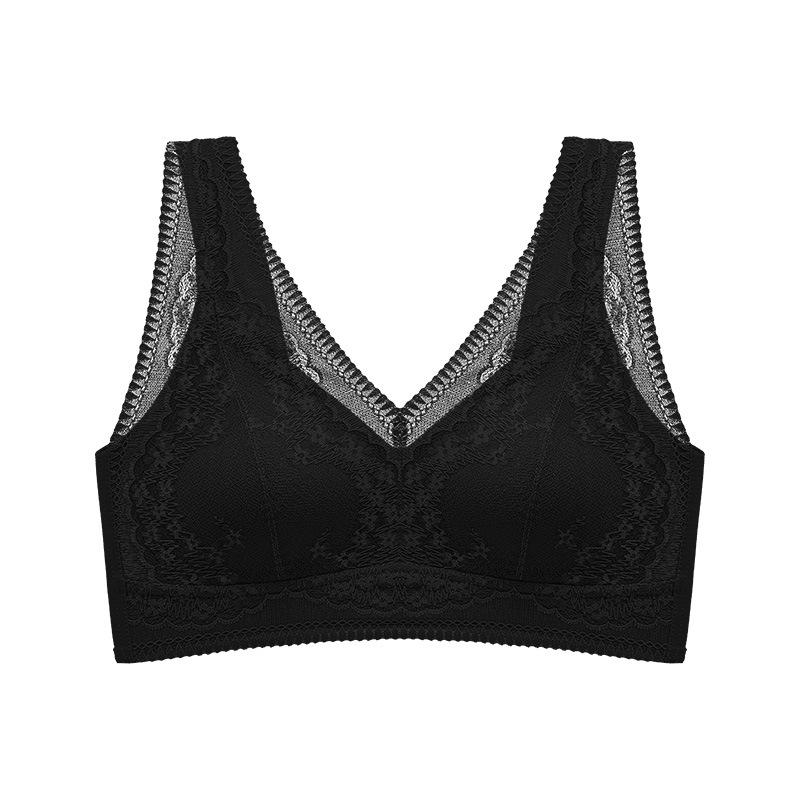 Traceless lace without steel rim closed breast anti-sagging sports bra bra