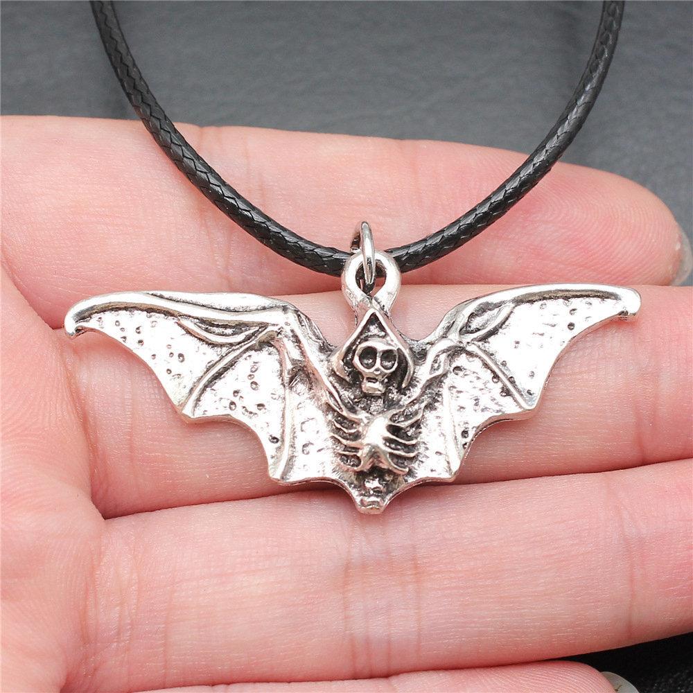 45cm Necklace Leather Chain Big Skull Halloween Kids' Jewelry Materials QN064