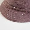 Knitted Hat Women's Autumn Winter Mixed Color Mother Rabbit Wool Pot Plush Thickened Warm Keeping Hat
