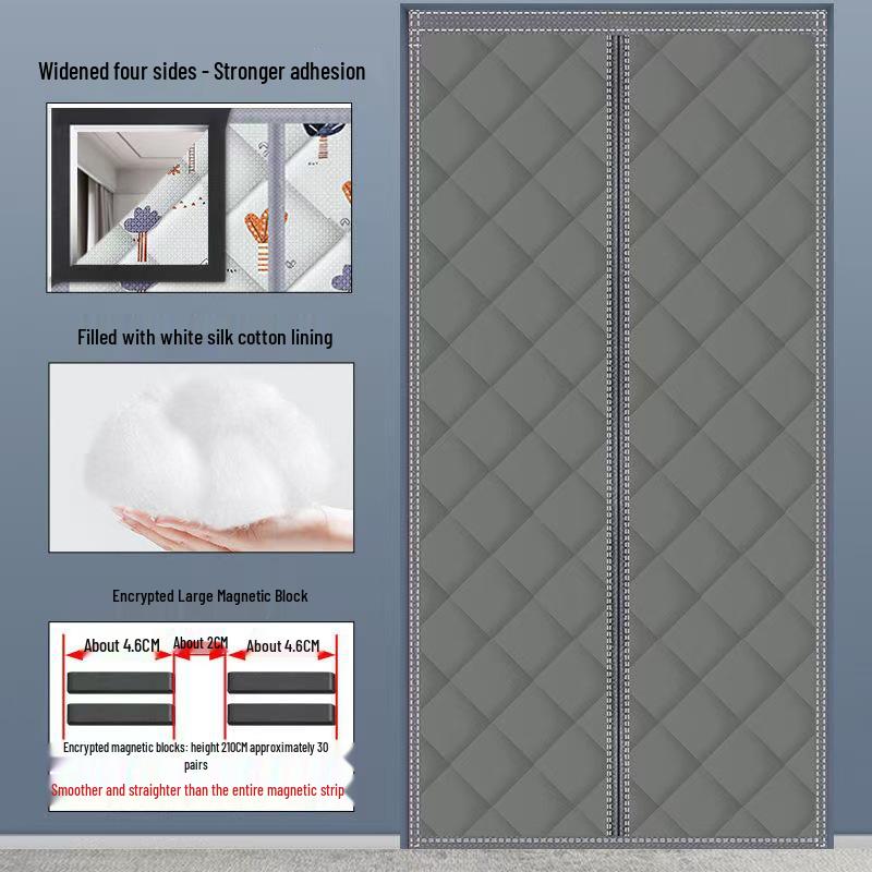 Thickened Magnetic Insulation Curtain: Windproof, Soundproof, Self-Adhering for Winter & Autumn Cold Protection