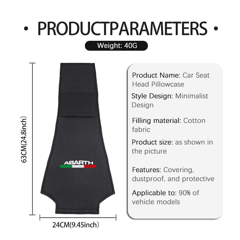 For Abarth Car Styling Headrest Cover Seat Head Neck Pillow Cushion Sleeve FIAT 500 FR Ducato Doblo Freemont Idea Stilo Panda