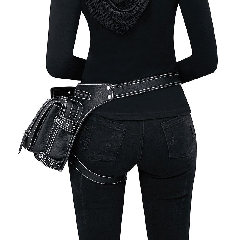 Marsupio da Donna Punk Retrò in PU di Alta Qualità Multifunzionale da Esterno per Moto & Biker Sacche per Cellulare KTY
