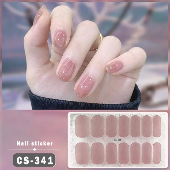 1 Sheet Gel Nail Strip UV Free Easy Apply Remove Self-adhesive Nail Sticker Long Lasting Waterproof Quality Glitter Solid Color Decorative Nail Wrap