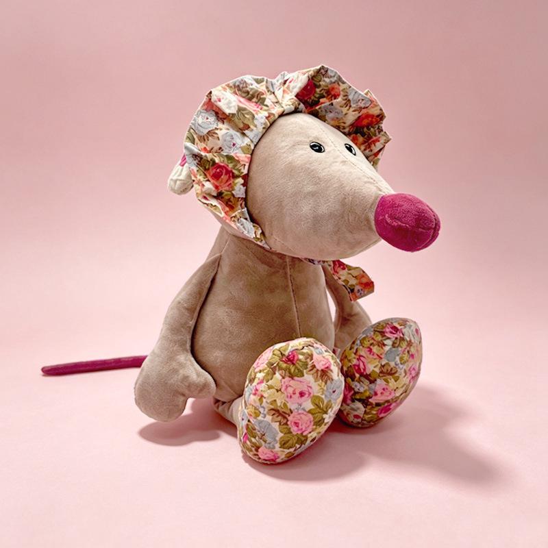 Adorable Mouse Plush Toy: Flower Cloth, Children's Hug Pillow & Soothing Doll - Perfect Birthday Gift