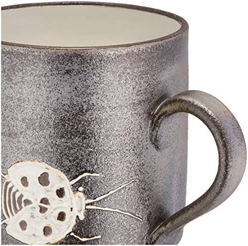 Maeken Kyo-yaki, Kiyomizu-yaki, Seiho-gama Mug, Approx. 250ml, Happiness Series, Ladybug Design, Yakishime, Made In Japan