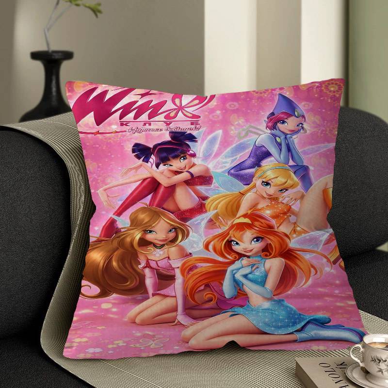 

Cartoon WWinx Cute Club Cushion Cover Pillowcase Upholstery Sofa Throw Pillow Home Decor Pillowcas 30x30 cm
