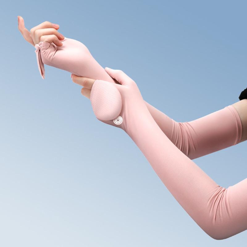 Damen Eis Seide Sonnenschutz Armstulpen Outdoor Atmungsaktiv UV-Schutz Klapphandschuhe Überzug