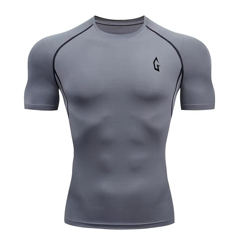 Men's Compression Printed T-shirt, Quick-Dry Fabric, Long-Sleeve Top Suitable for Bodybuilding and Running. RL802