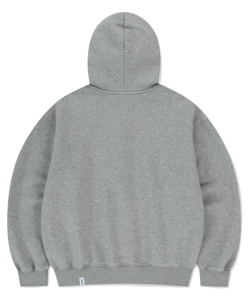Mahagrid Mah Cut Off Applique Zip-Up Hoodie Gray(Mg2Fsmm492A)