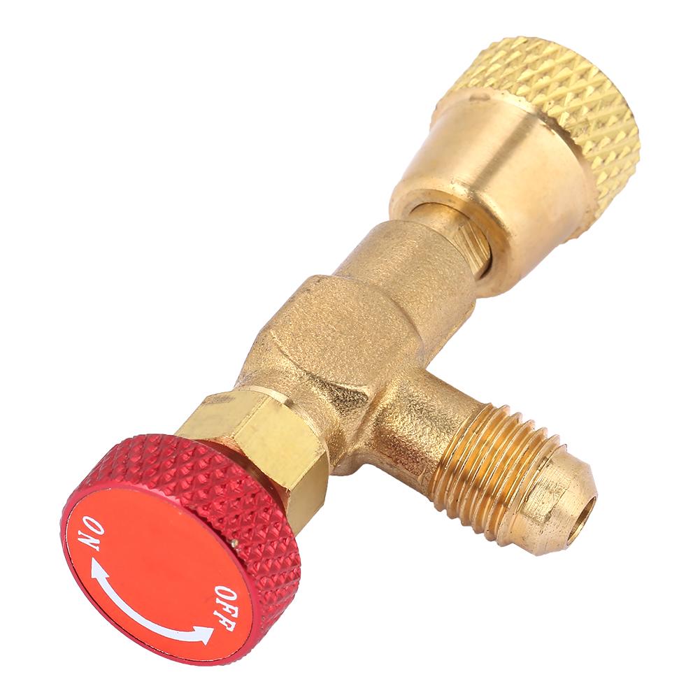 1/4''‑5/16'' Brass Control Valve for Refrigerant Charging Hose R410A Brass Control Valve Valve Control Valve
