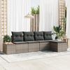 VidaXL 5-Piece Garden Sofa Set with Grey Cushions Rattan Acacia 3348065