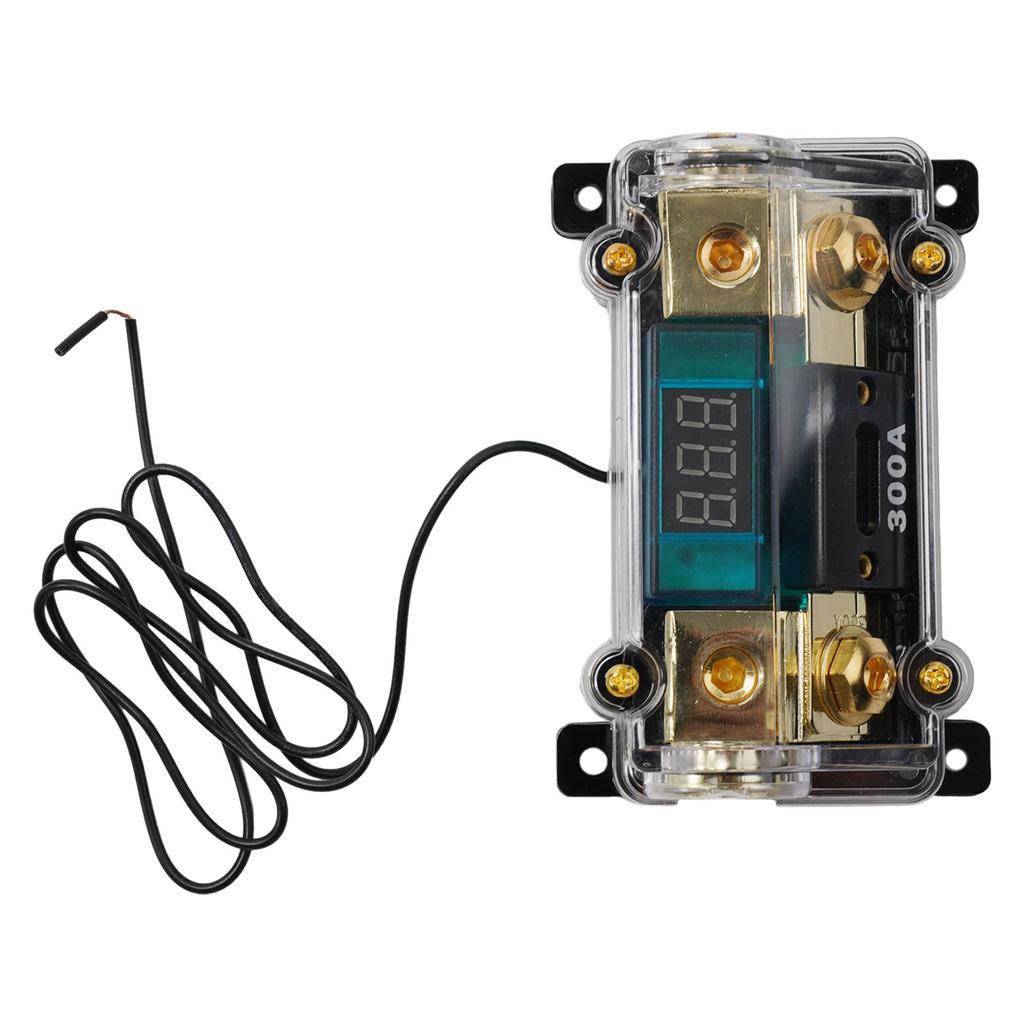 1pc Car Black Fuse Holder Car Audio LED Digital Display Inline ANL Fuse Holder 300 Amp 0 2 4 Gauge 10.8x7.1x4cm M3x0.5