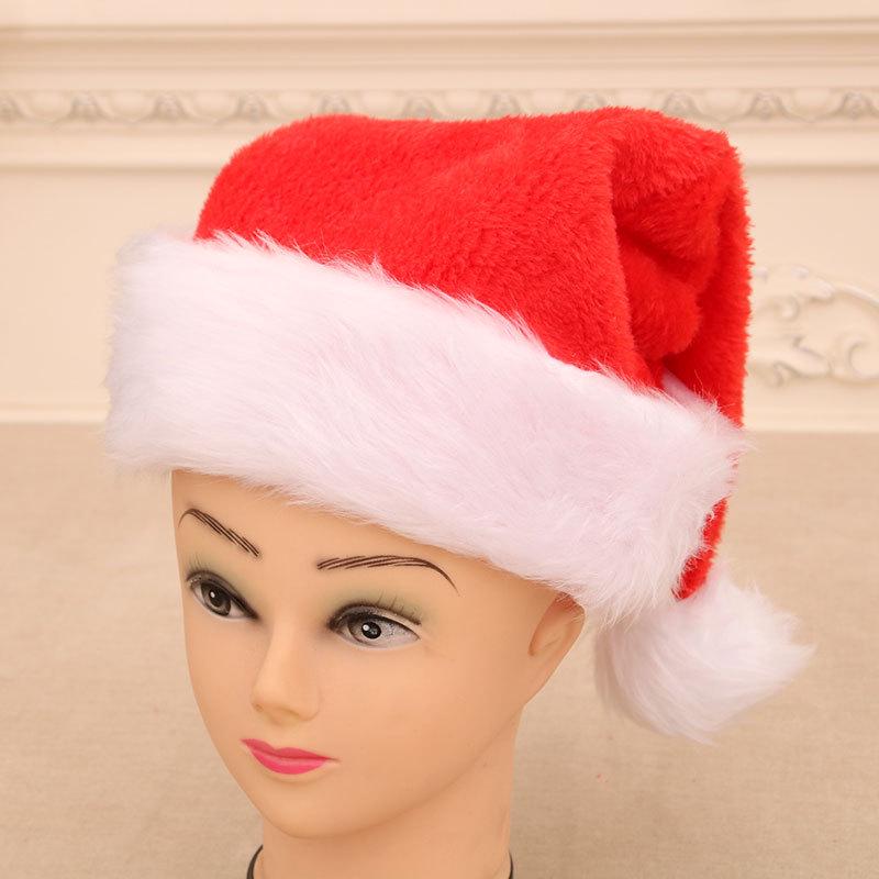 Plush Santa Hat - Adult Christmas Decoration & Gift красный