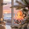 Elegant Tree Accessories Ocean Theme Christmas Ornaments 2D Flat Acrylic Hanging Decor with Sea Animal Xmas Party Favors Designs Holiday Decorations