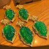 Full Green Yang Green Natural Agate Green Chalcedony Pendant Female, Real Shot Fidelity