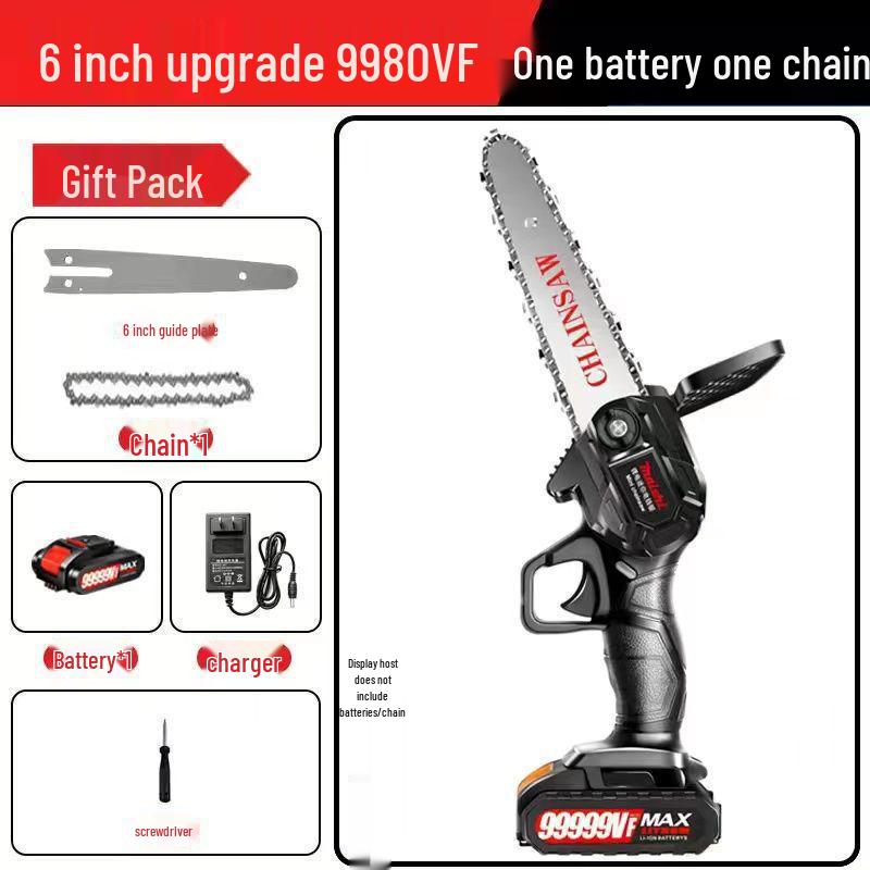 Rechargeable Handheld Lithium Electric Chainsaw - Compact, Wireless, One-Handed Use for Household and Outdoor Tasks