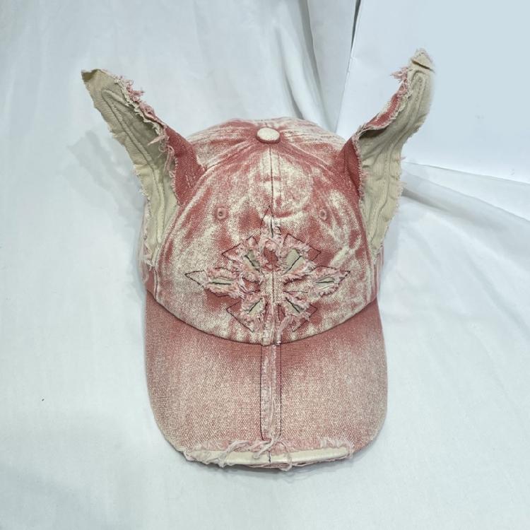 Distressed Dog Ear Casquettes Hat 2000S Cool Baseball Hat Breathable Sun Hat Long Brims Hiphop Dancing Hat for Adult Teens