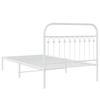 Metal Bed Frame with Headboard White 107x203 cm