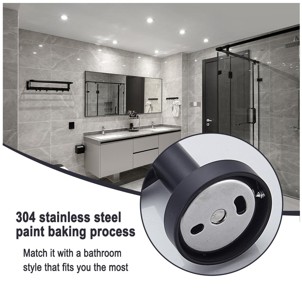 Bathroom Hook Stainless Steel Hanger Adhesive Hanging Wall-mounted Hooks Decoration Towels Rack Supplies Bathrobe Toilet