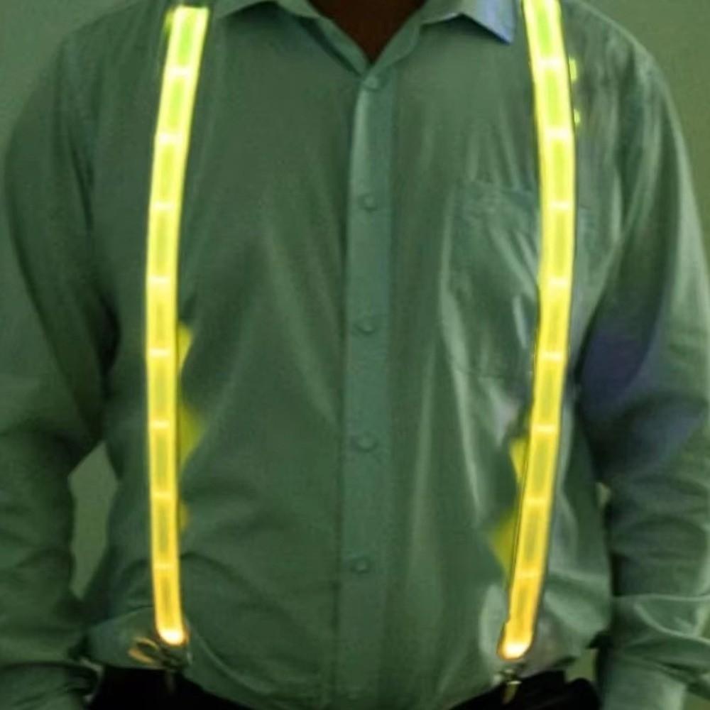 Glow-in-the-dark LED Woman Suspenders Hangers Y Back Men Glow Pants Belt Light Up Suspenders  Bar
