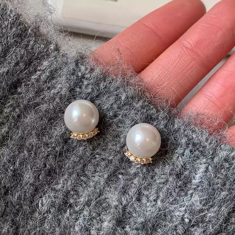 Madoi Hemp Grey S Home Pearl Eyelash Stud Earrings 925 Sterling Silver Earrings Daily Commuter Earrings