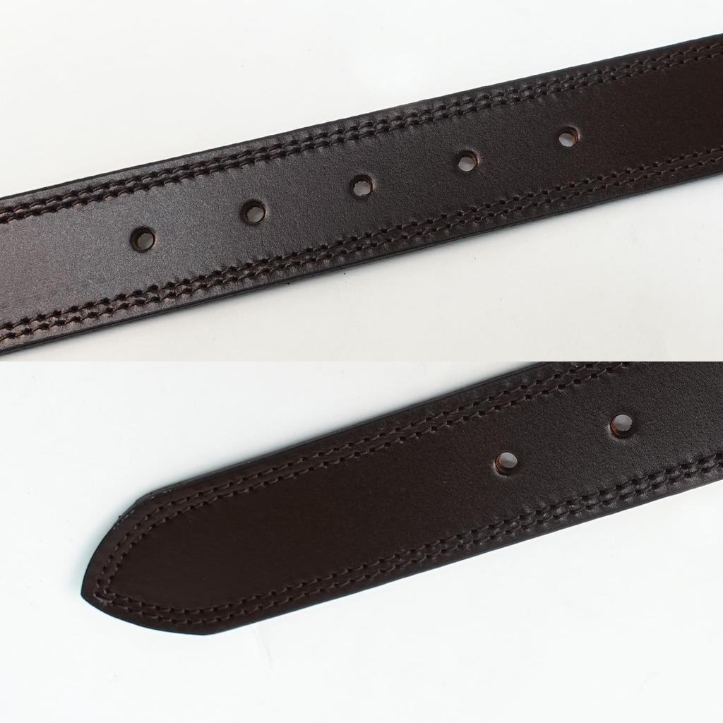 EDWIN 35mm Fabriqué en Cuir de Vache Foncé Largeur x Longueur 116cm Ceinture Homme, 118cm, Japon, Cuir Double Piqué, Marron, 22269286, 3.0cm