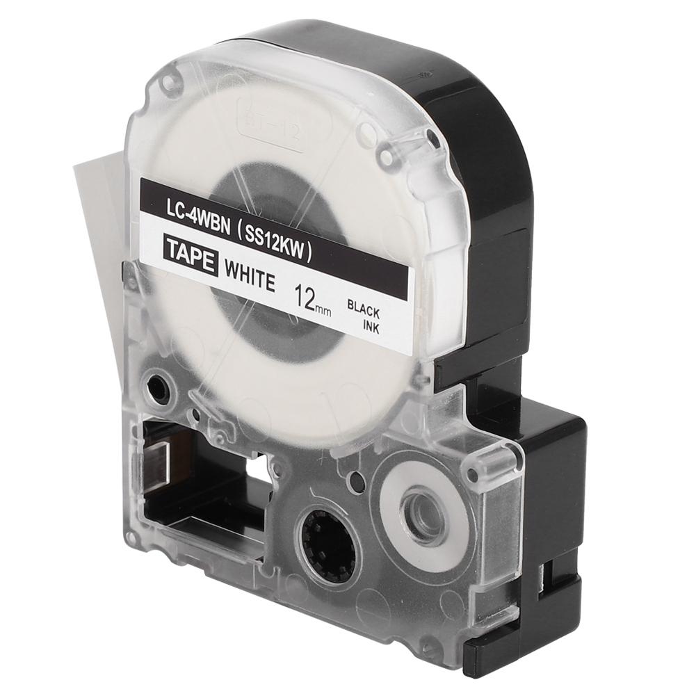 Label Tape Ribbon for KING JIM EPSON Printer Printing Paper Office Supply(12mm black on white)