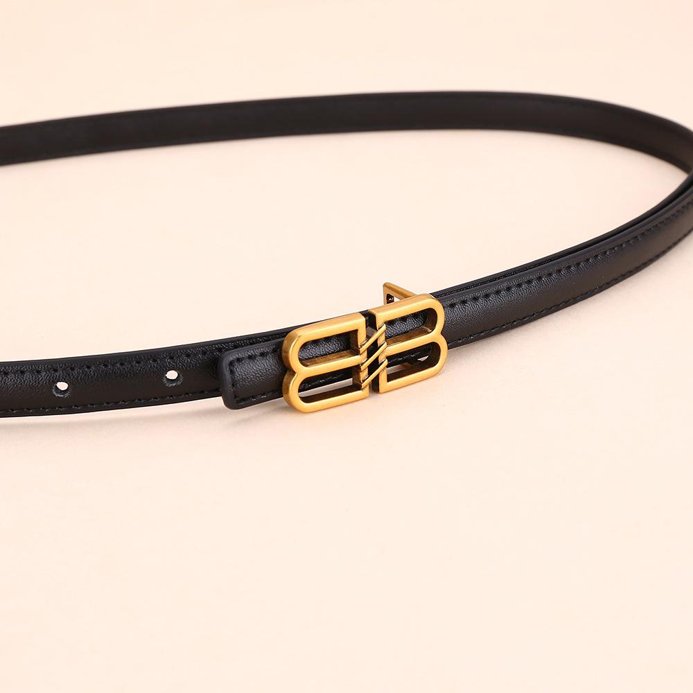Paris Home Belt Women'S Leather Dress Belt Thin Belt Women'S High-End Dense