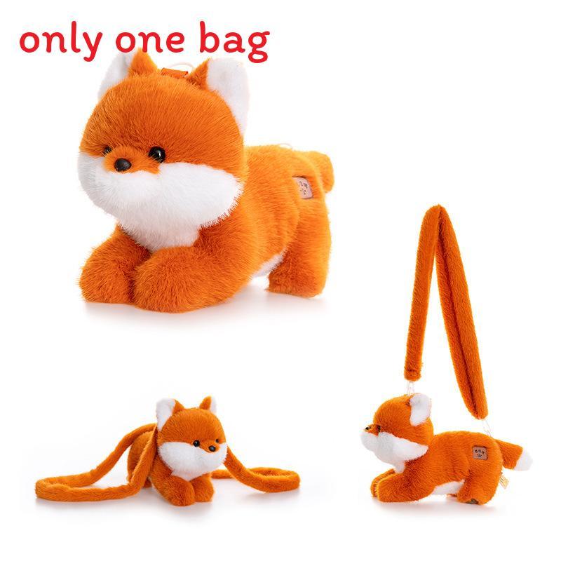 Cartoon Fox Schnauzer Golden Retriever Plush Backpack For Childrens Birthday Gift And Storage
