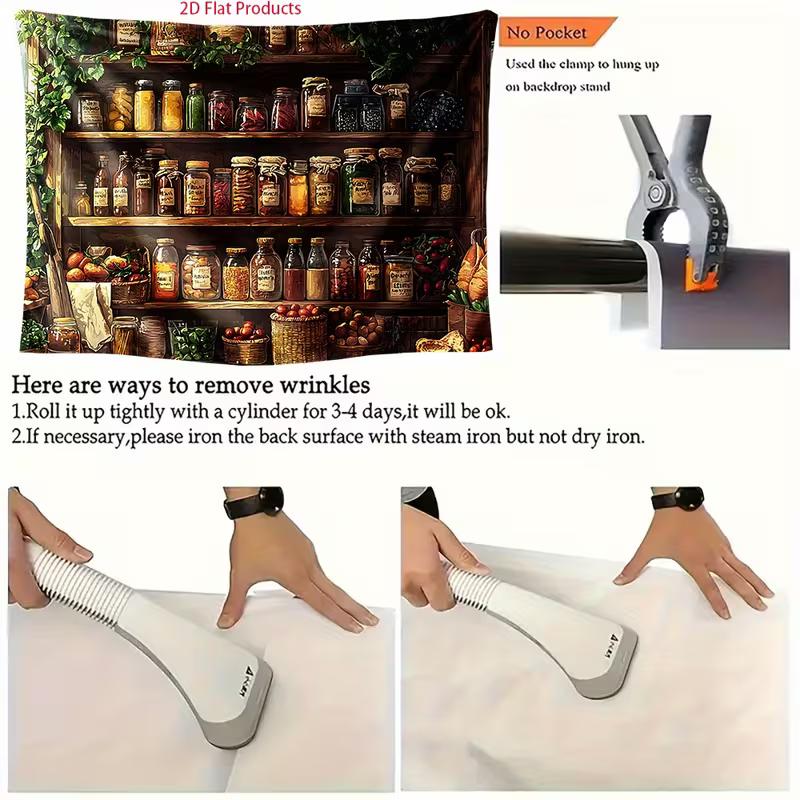 2D Farmhouse Pantry Jars Backdrop for Bakery & Food Event Decor