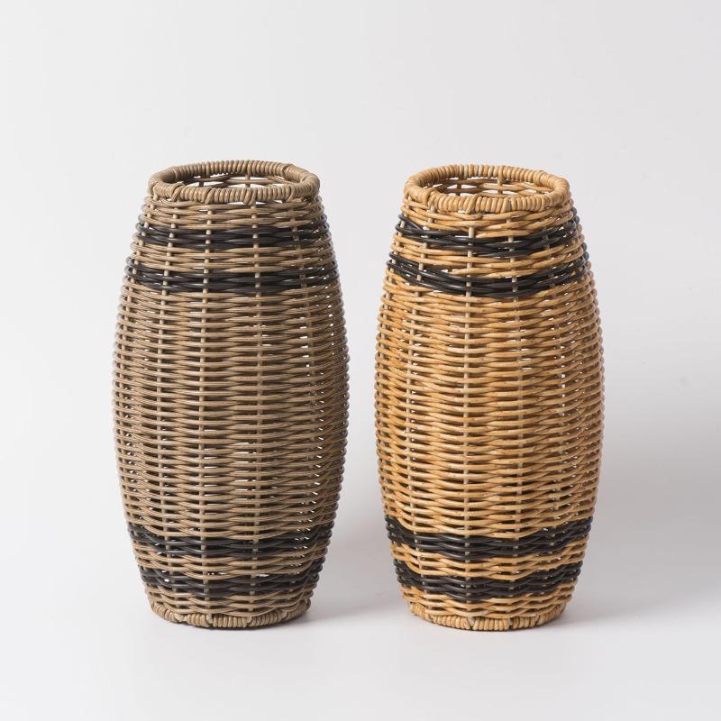 Plastic Vase Pure Hand-woven Ornament Table Decoration Storage Bottle Creative Flower Arrangement Vase Home Accessories