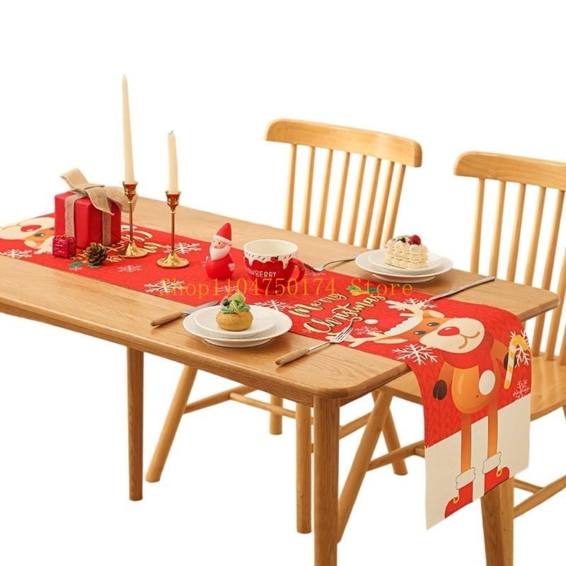 Holiday Table Runner Christmas Party Decoration Easy Cleaning Wrinkles Resistant Materials for Seasonal Celebration Top Sale
