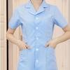 Women's Fashion Up And Down Round Neck Short Sleeve Solid Color  Uniform Dresses