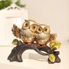 Owl On Stump Statue, Resin Animal Craft Ornament, Home Decoration for Bedroom, Living Room, Study, Entryway, and Tabletop