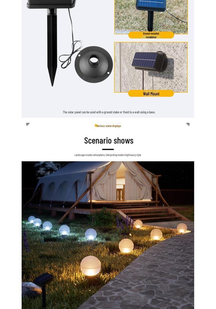 Rainproof Solar Sphere Garden Lamp for Outdoor Lawn and Courtyard