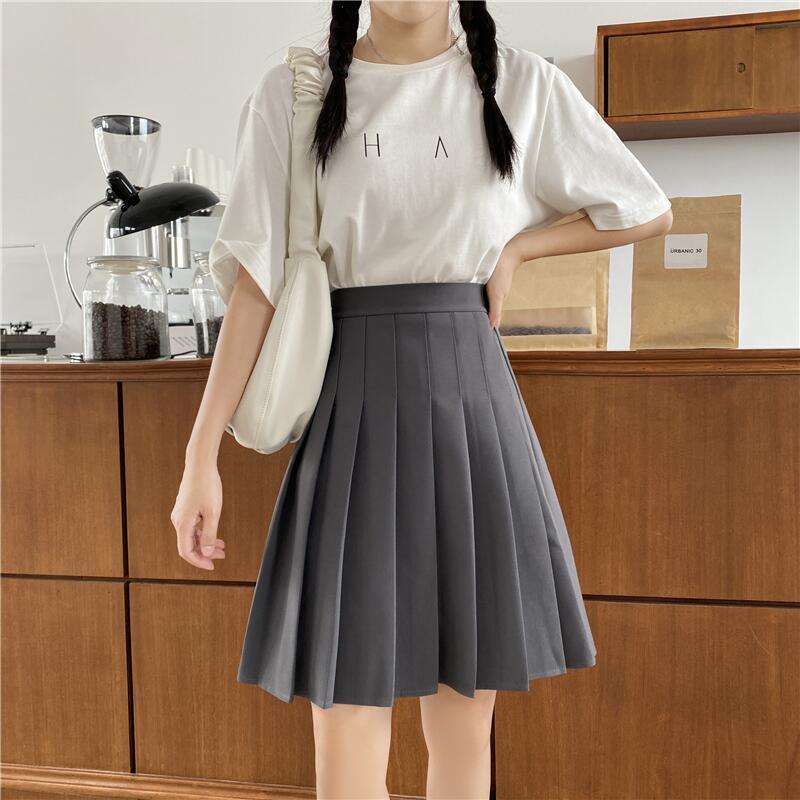 

Плиссированная юбка с высокой талией, женские мини-юбки трапециевидной формы на молнии в консервативном стиле, женские однотонные летние короткие юбки XL