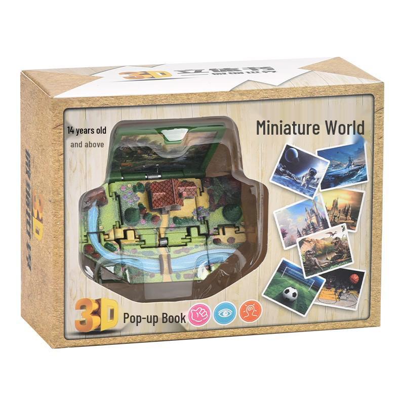 Brelok 3D Pop-up Drewniana Chata: Kreatywna składana książeczka dla dzieci