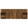 Headboard with Nightstands Smoked Oak Wood Based Material
