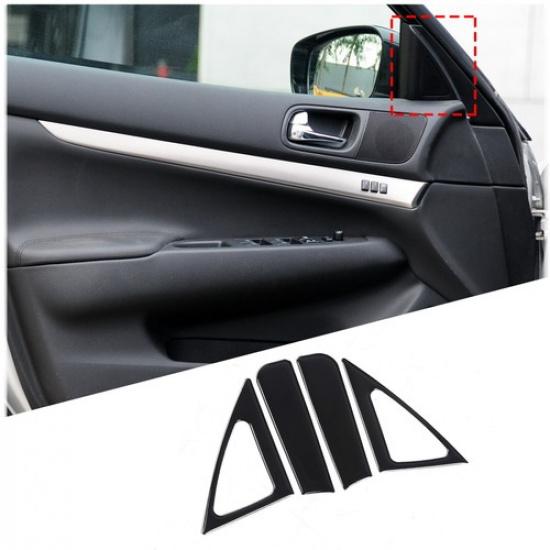 Glossy Piano Black Inner Door A-pillar speaker sticker For Infiniti G25 G35 G37